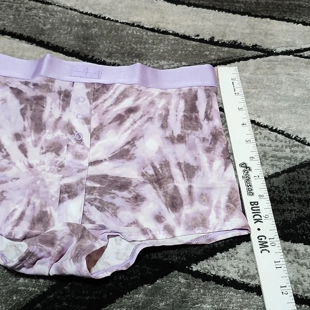 VICTORIA SECRET PINK 2022 PURPLE TIE-DYE BOXER BRIEF PANTY MEDIUM